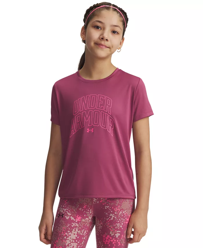 

Футболка с коротким рукавом и графическим принтом для девочек Little and Big Girls Under Armour, розовый
