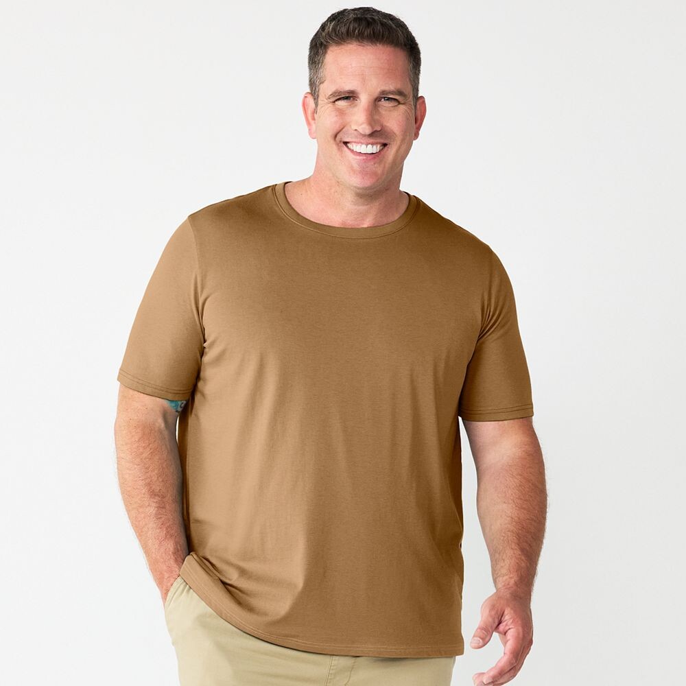 

Big & Tall Sonoma Goods For Life Футболка с короткими рукавами и круглым вырезом, цвет Elgin Beige