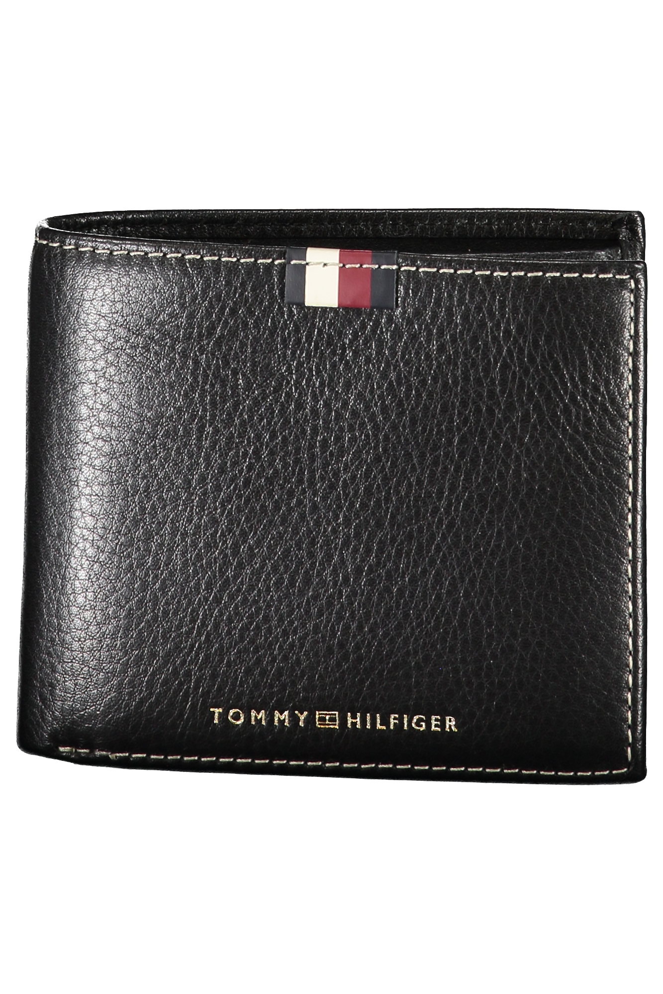 

Мужской кошелек Tommy Hilfiger кожаный с прострочкой, черный