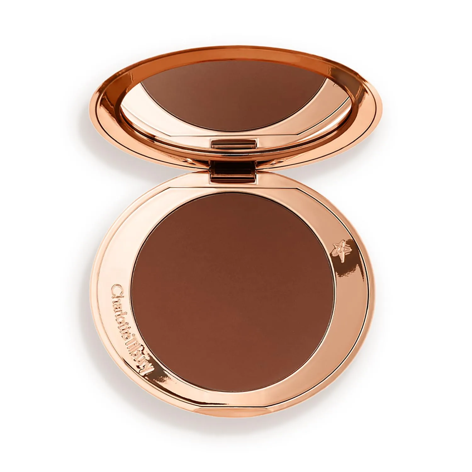 Charlotte Tilbury Airbrush Matte Bronzer - матирующая пудра-бронзер с эффектом аэрографа, разглаживает и выравнивает, наполнена шелковистой слюдой и гиалуроновой кислотой, сменный блок, 4 Deep - warm deep bronze