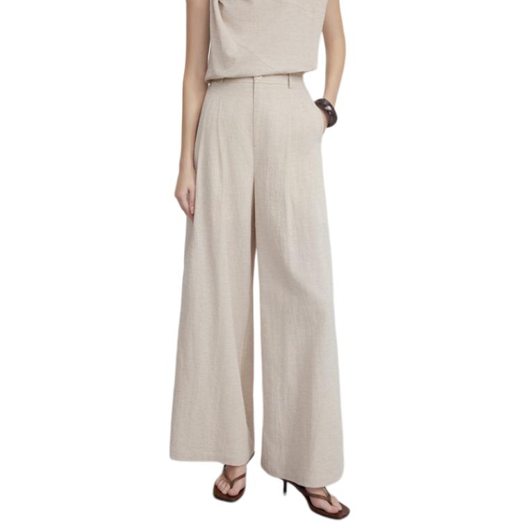 

ELLE Повседневные брюки женские Apricot тонкие широкие