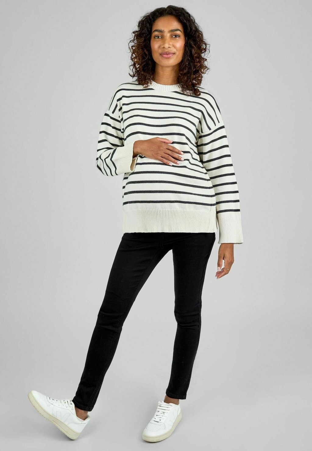 

Джемпер MATERNITY NURSING STRIPE SIDE BUTTONED JoJo Maman Bébé, бежевый
