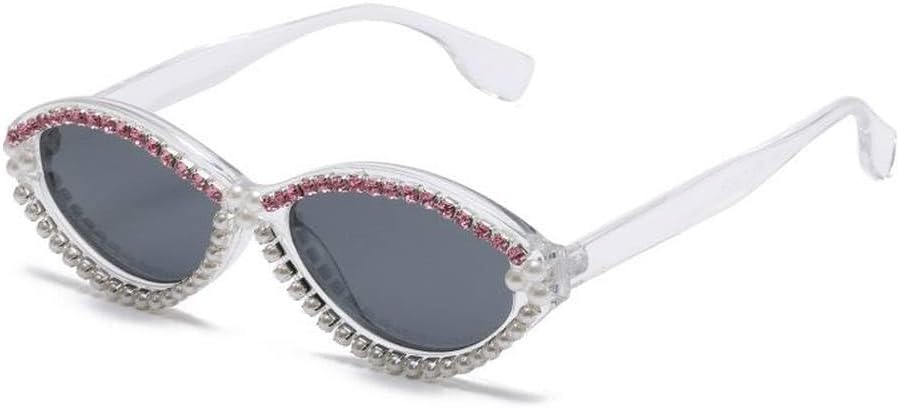 

Женские солнцезащитные очки ручной работы с жемчугом, модные, 2027 года. Простые, с бриллиантами, для уличной фотосессии. Сверкающие солнцезащитные очки MTZJH, Clear Black