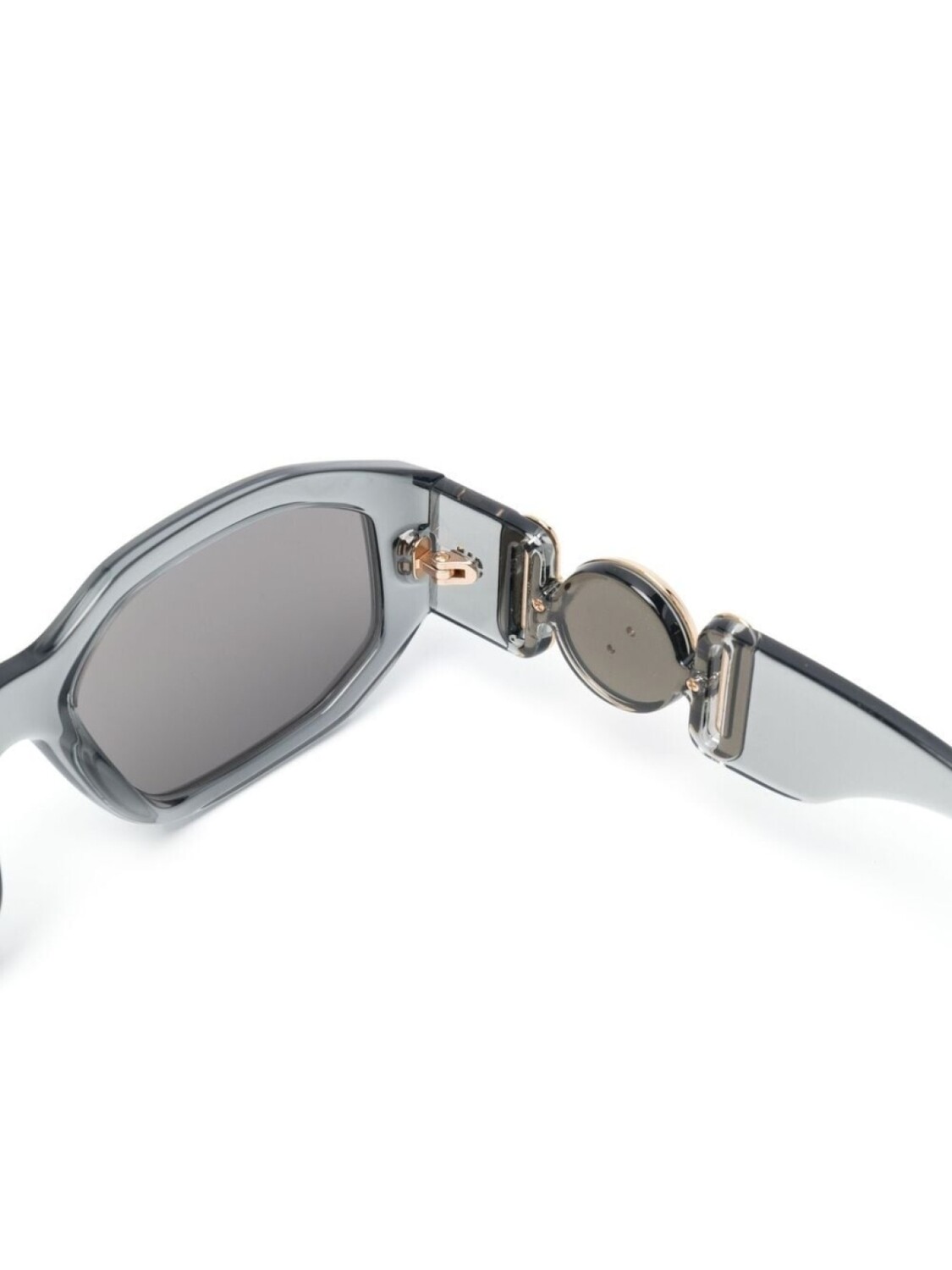Versace Eyewear солнцезащитные очки Biggie в овальной оправе с декором Medusa, серый — фото 3