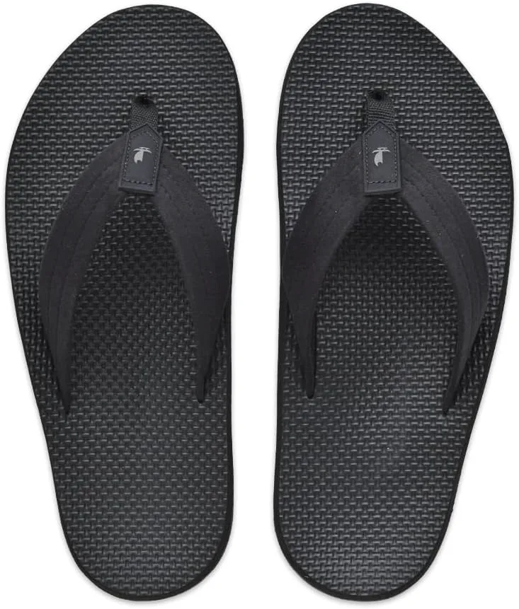 Мужские сандалии Island Slipper MAUKA из ультрамикровелюра с резиновой подошвой - Сделано на Гавайях, черный — фото 3