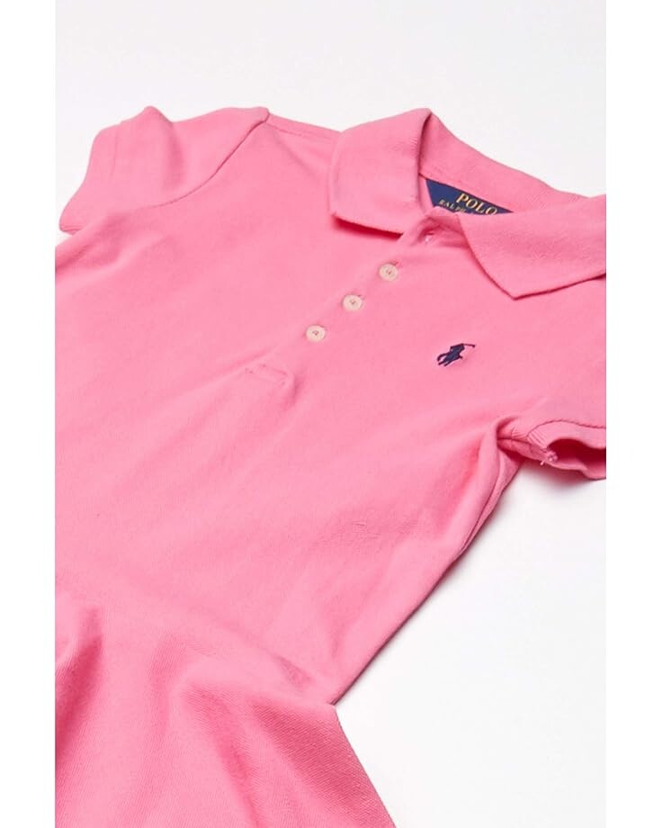 Платье Polo Ralph Lauren Kids Short Sleeve Polo Dress, цвет Baja Pink — фото 3