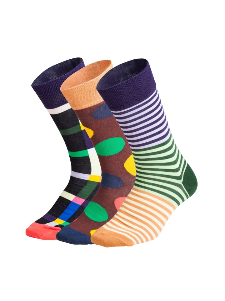 

DillySocks Набор из 3 разноцветных носков Geo Trio
