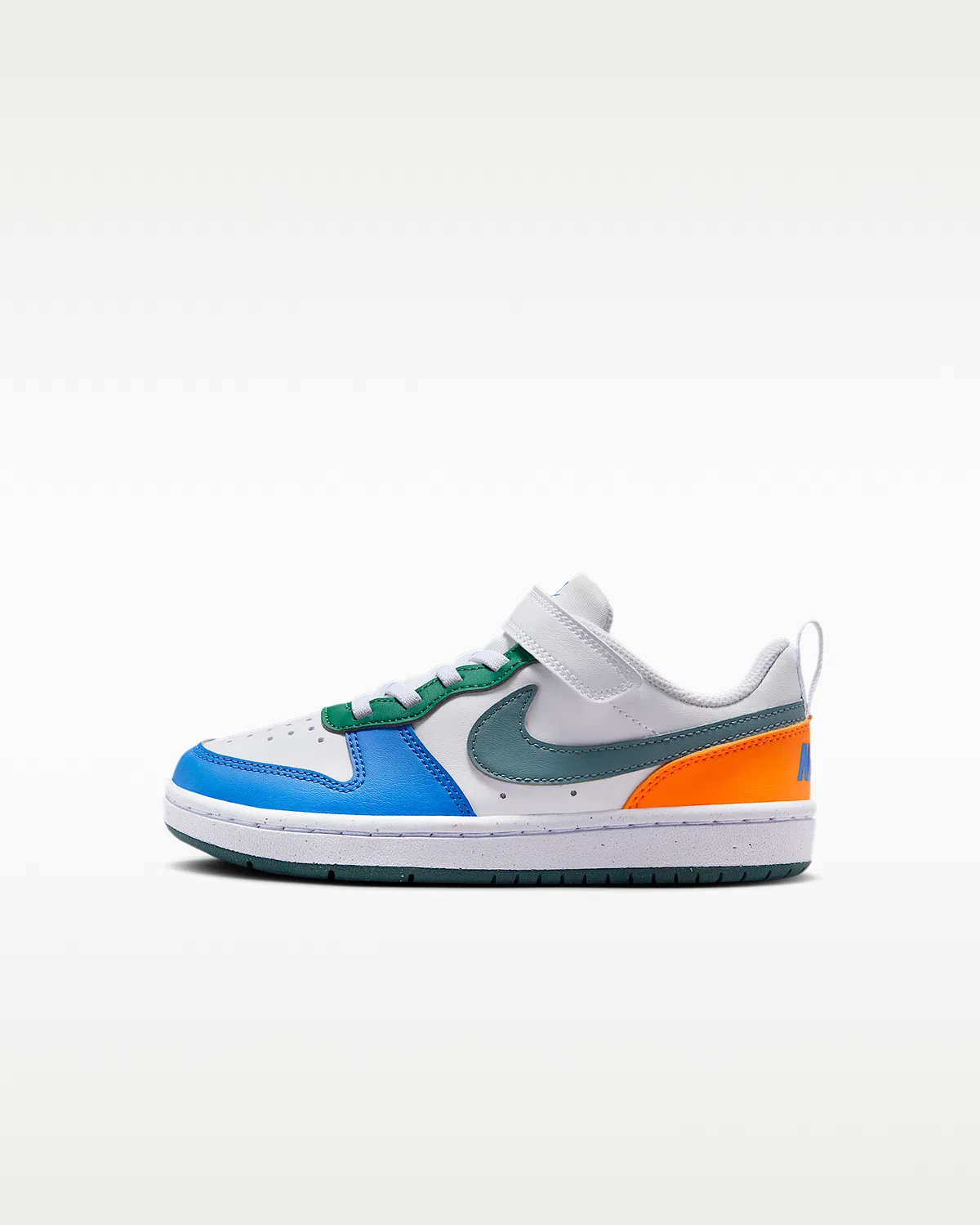 Кроссовки Nike Court Borough Low Recraft для малышей, White/Malachite/Blue Crystal/Mineral Slate