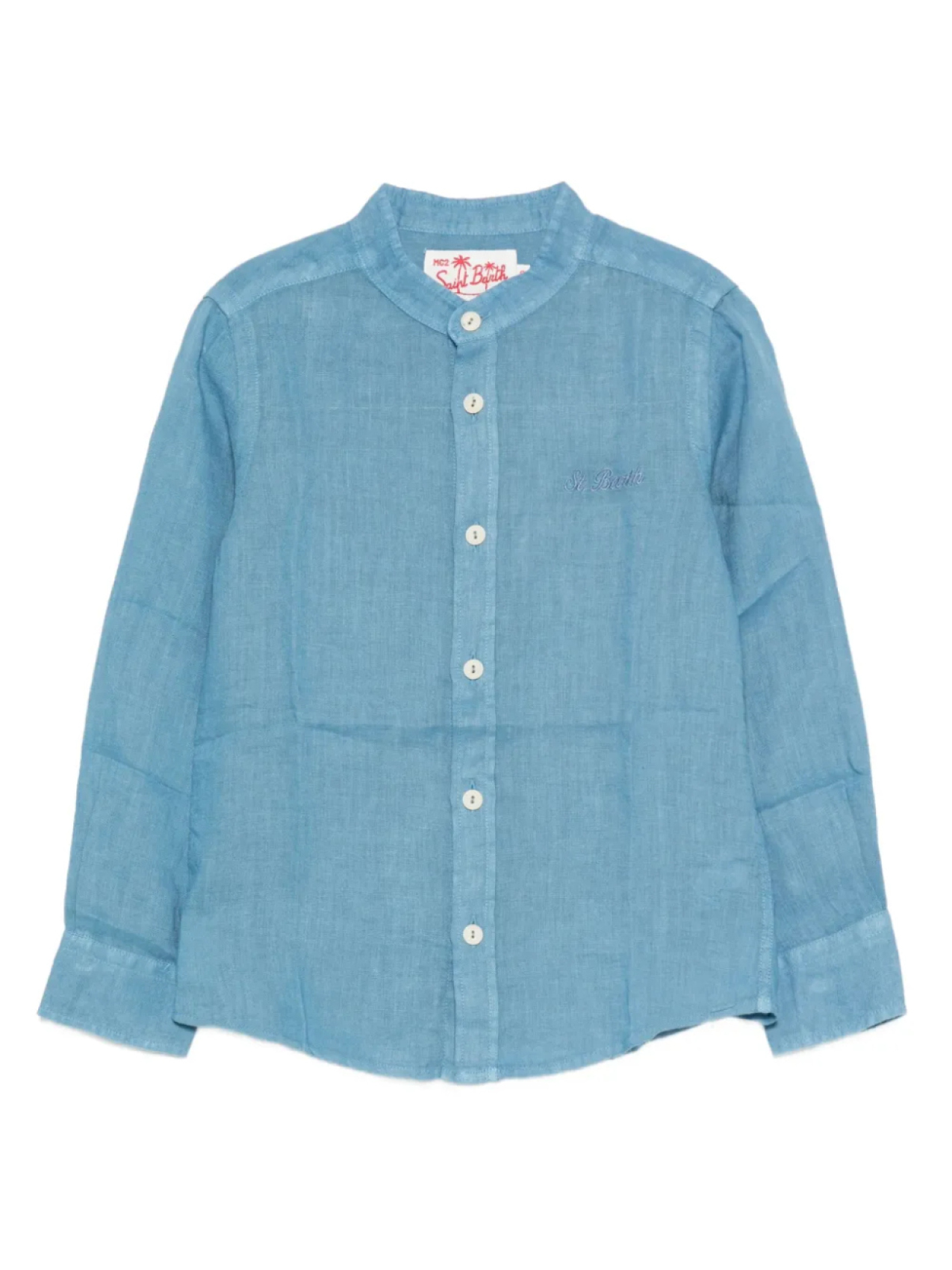 

MC2 Saint Barth Детская льняная рубашка MC2 Saint Barth Kids, синий