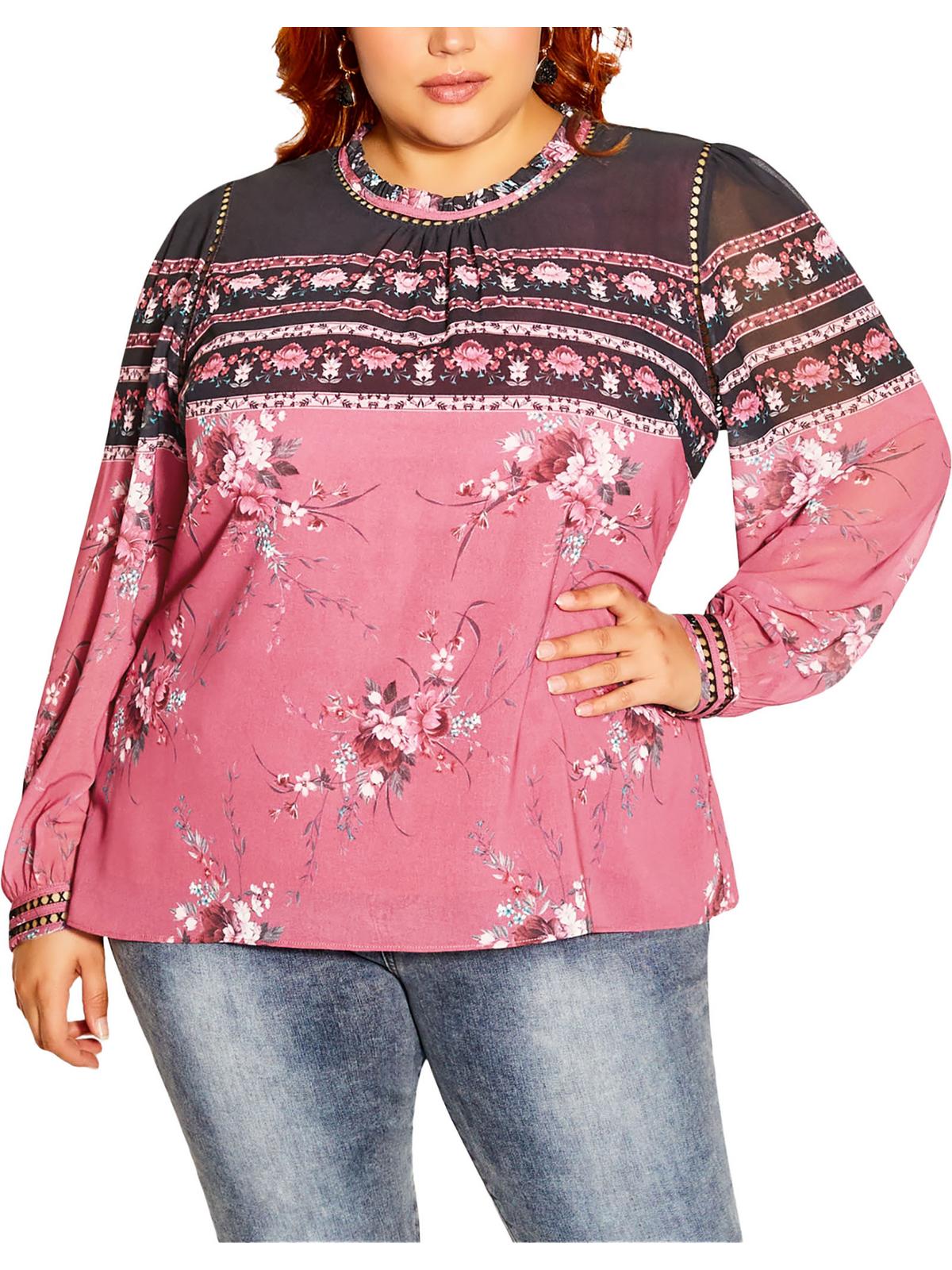 

Женская блузка Adele из полиэстера в цветных блоках City Chic, цвет rosey whimsical bord