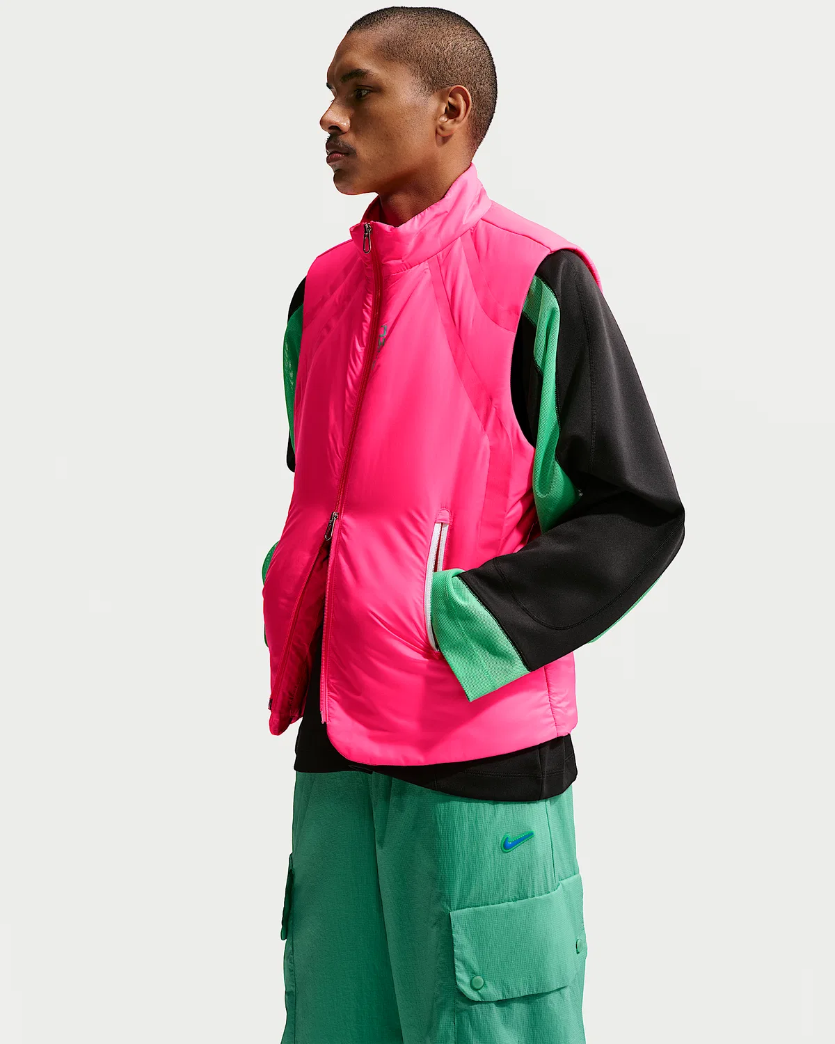 Мужской жилет Nike Project F.R.O.G. с утеплителем Fused Filled, Hyper Pink/White/Green Shock — фото 3