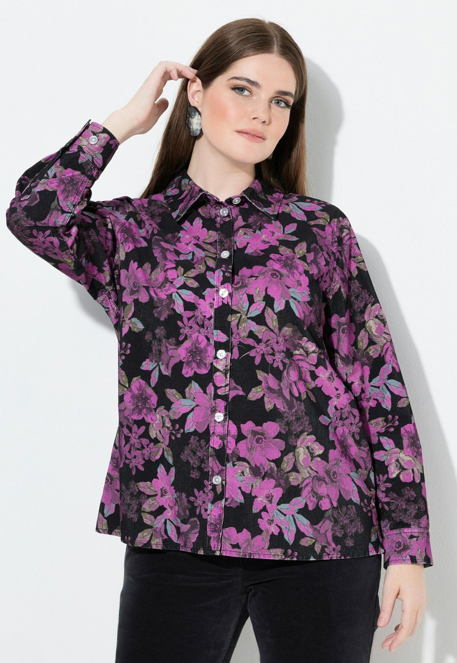 

Блуза Ulla Popken FLORAL LONG SLEEVE, Lilac/Purple