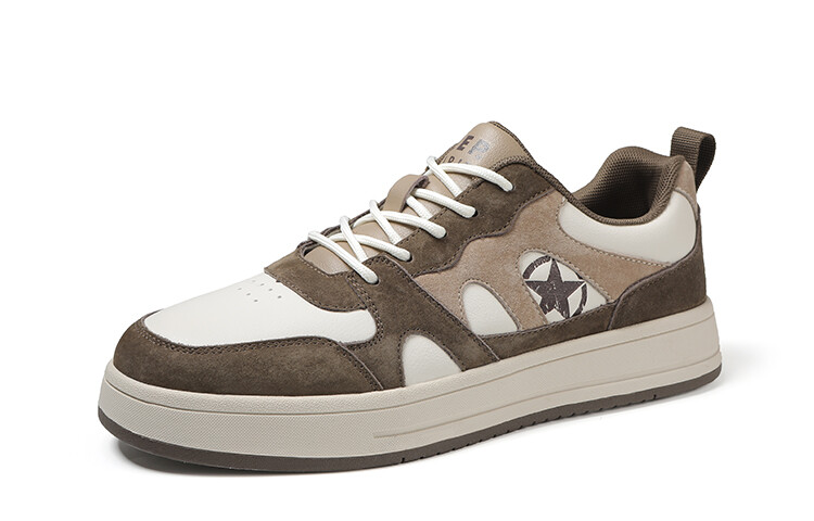 Кроссовки JEEP SPIRIT Skateboarding Shoes Men Low-top Light Sandy, цвет High-end feel - Starlight Sand [Genuine Leather] — фото 3