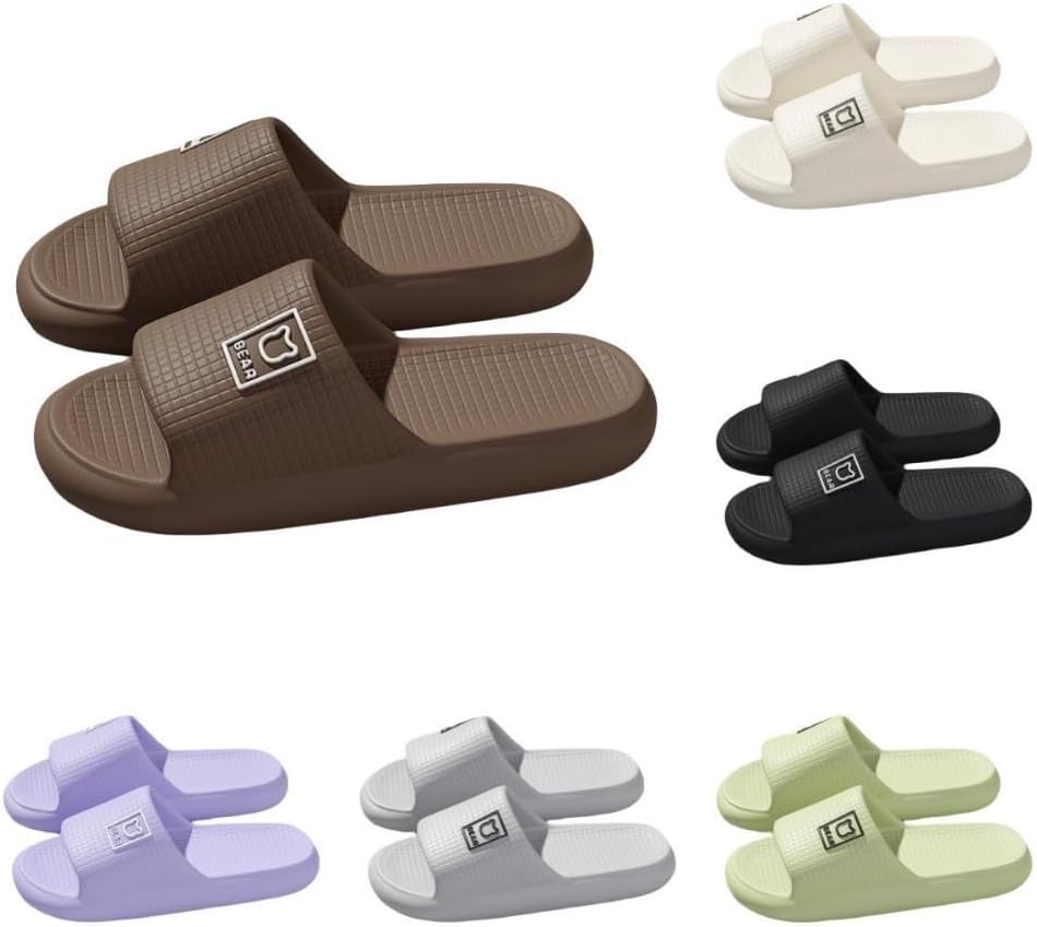 

Женские тапочки ALBIVA с милым медвежонком, летние, мягкая подошва, нескользящие сандалии для дома и улицы, кавайные подарки для женщин и мужчин, Coffee