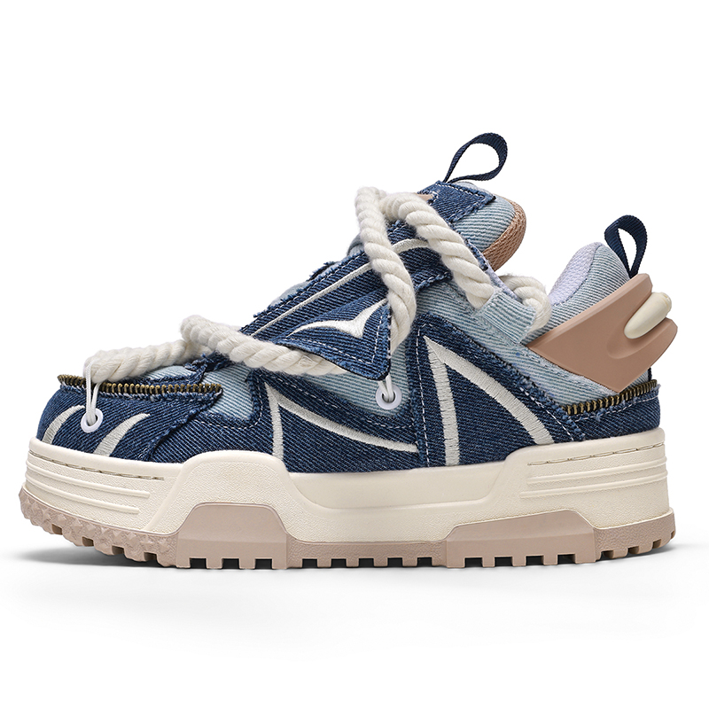 

Q AND устойчивые к истиранию легкие низкие повседневные туфли на увеличение роста унисекс Q-AND, denim синий/vintage оранжевый