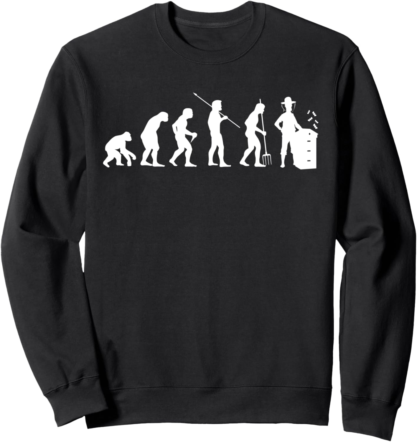 

Эволюция пчеловодства. Пчеловодческая пчелиная матка. Толстовка с изображением пчелы Funny Beekeeper Bee Lover & Bees Keeper Gifts, черный