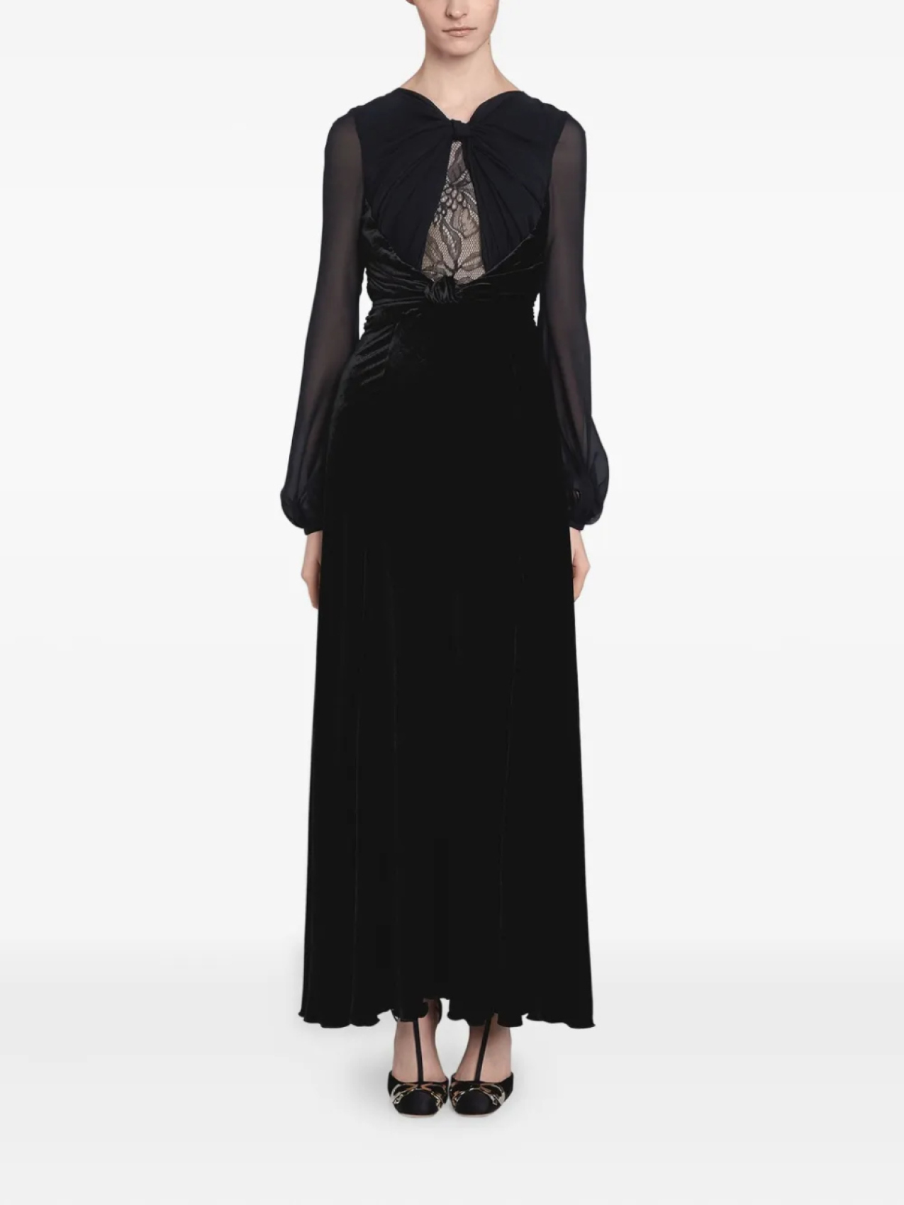 

Платье Giambattista Valli с кружевной вставкой, черный