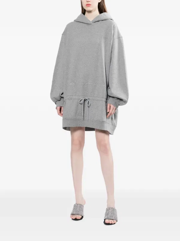 Платье с заниженной талией и капюшоном Alexander Wang, серый — фото 3