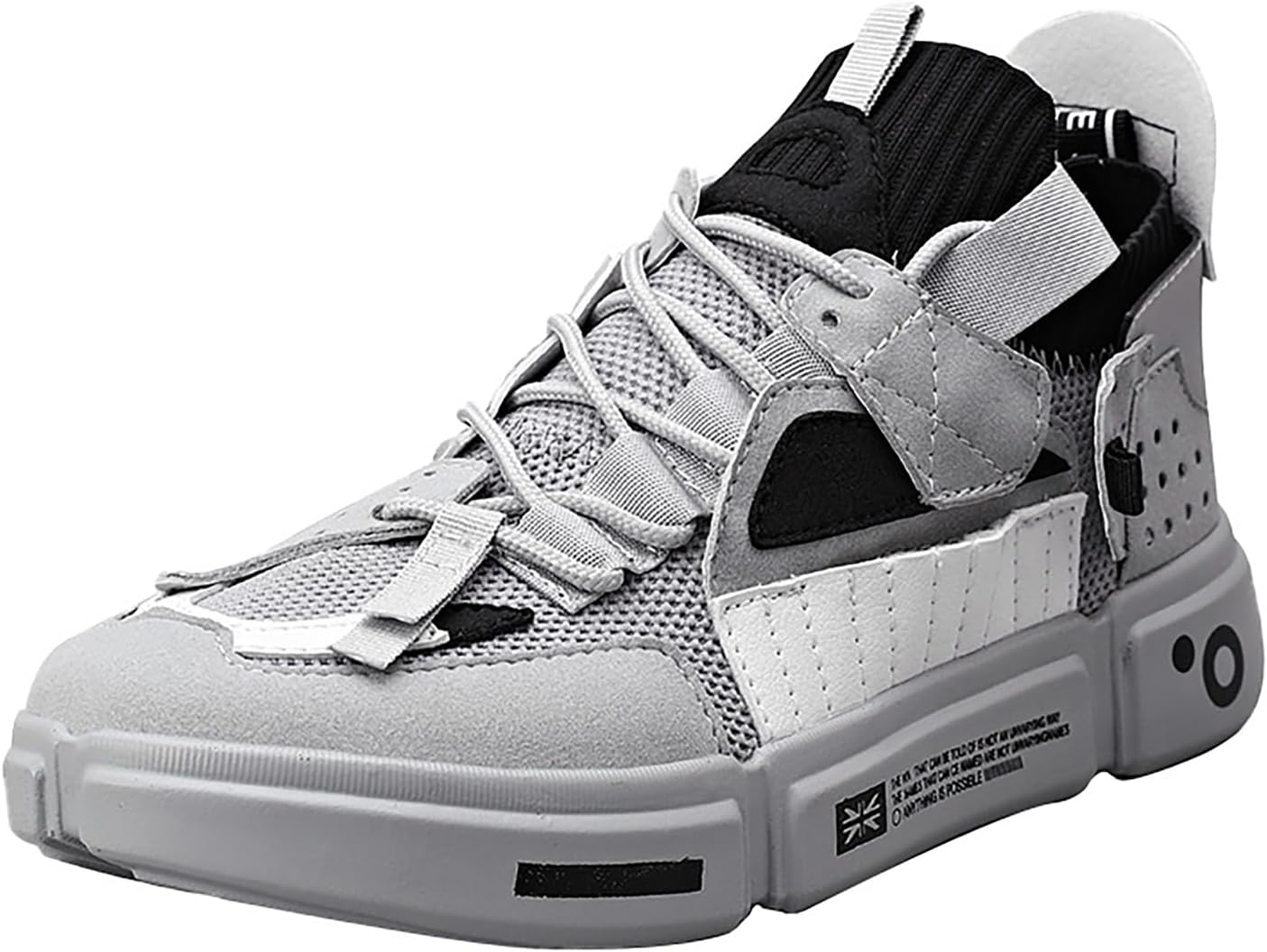 

Кроссовки для мужчин Niepce Inc Streetwear с дышащим материалом и пэчворк-стилем, модные повседневные, серый