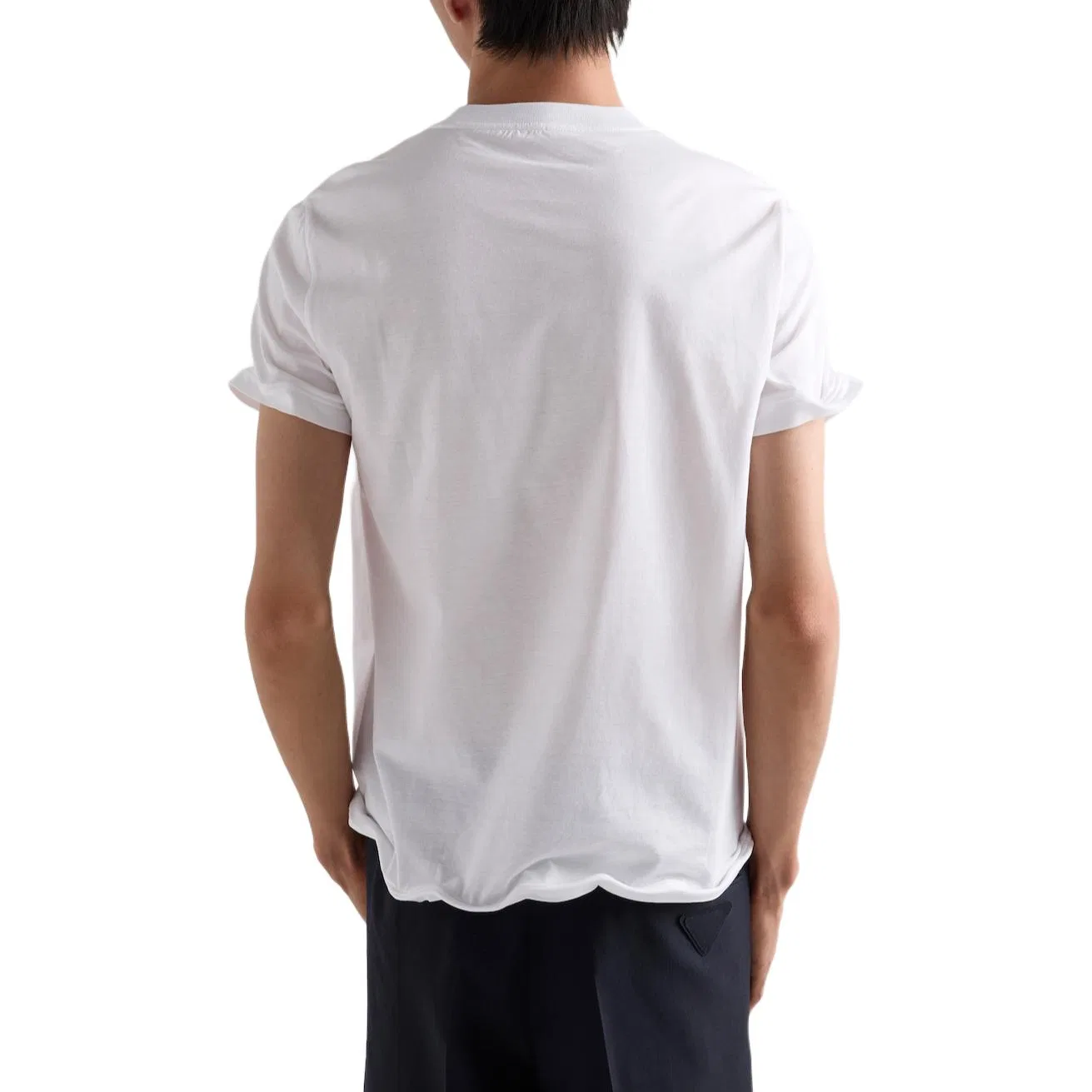 Футболка мужская белая crew neck moderate straight fit PRADA, White — фото 4