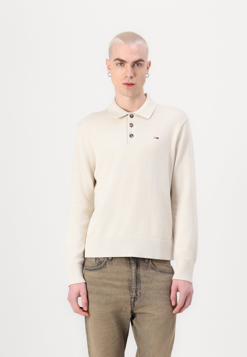 

Поло SLIM ESSENTIAL SWEATER Tommy Jeans, бежевый