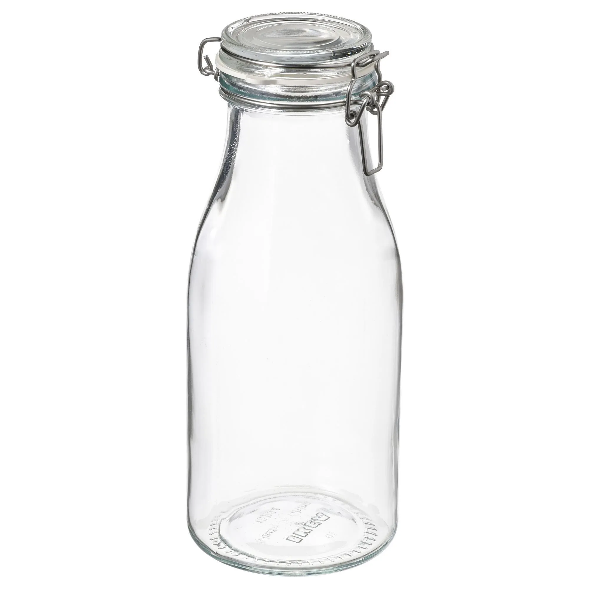 

Банка в форме бутылки с крышкой, стекло, 1 л. KORKEN IKEA