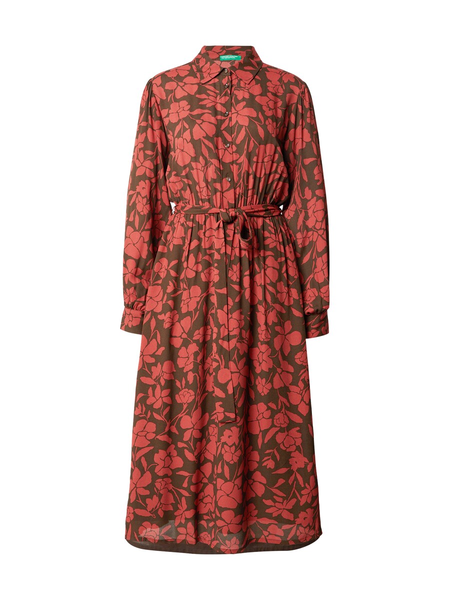 

Платье-рубашка UNITED COLORS OF BENETTON, темно-коричневый/ярко-красный