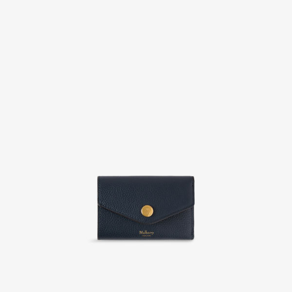 

Кошелёк из зернёной кожи с декоративной пластиной Mulberry, цвет night sky
