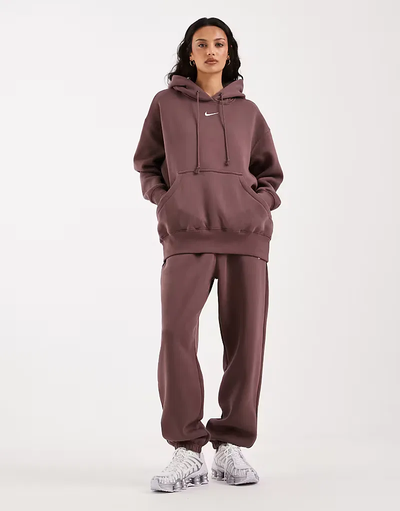Толстовка Nike Phoenix Fleece оверсайз, фиолетовый — фото 2