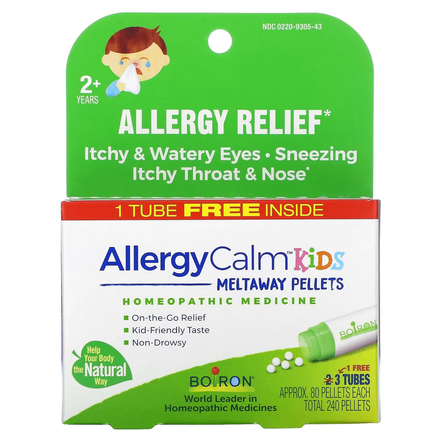 

AllergyCalm Kids, от 2 лет, 3 тюбика, по 80 гранул в каждом Boiron