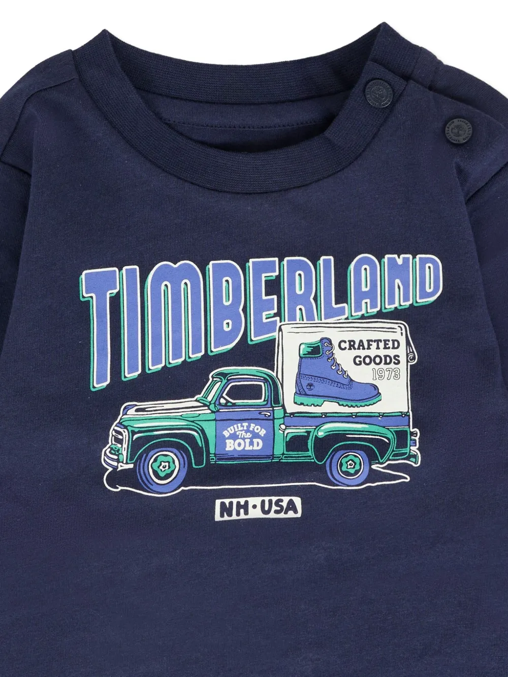 Футболка с длинными рукавами и принтом Timberland Kids, синий — фото 3