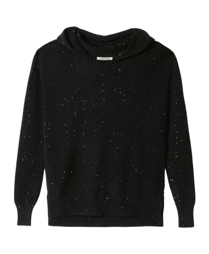 

Толстовка с капюшоном, украшенная пайетками и удлиненной спинкой. Hinnominate, черный