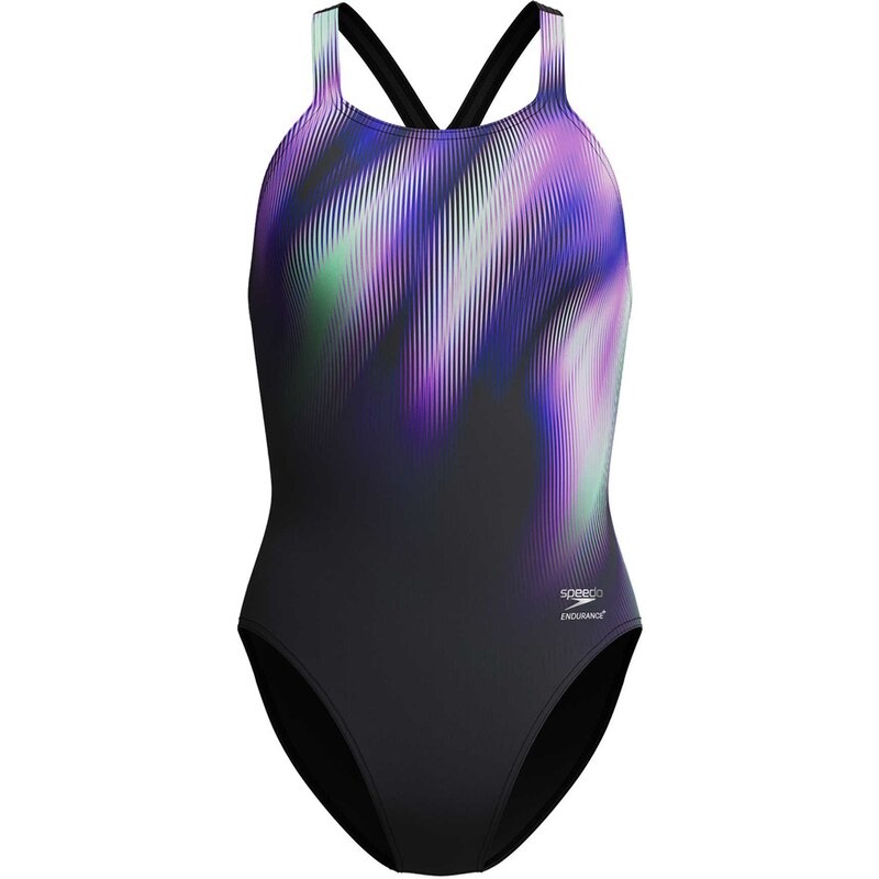 

Купальник с принтом в виде фл-размещения на спине Speedo, черный