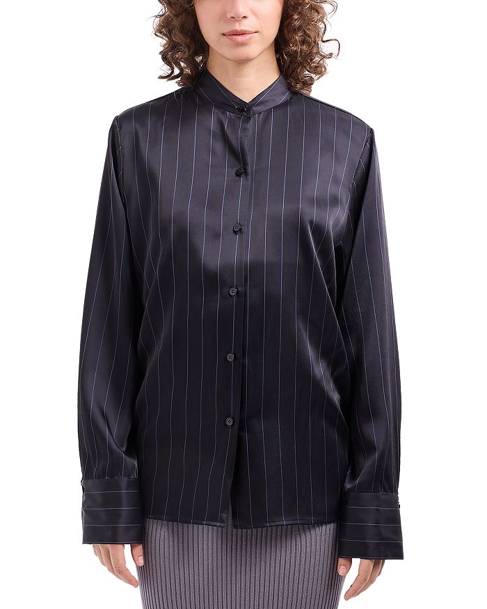 

Атласная рубашка Emporio Armani, синий