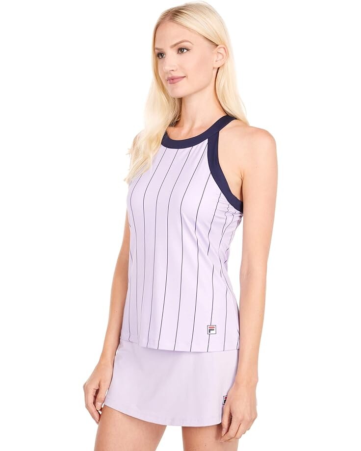

Топ Fila Heritage Halter Tank Top, цвет Pastel Lilac/Navy