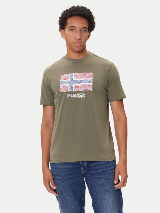 

Футболка regular fit S-Drapeau Ss NP0A891K Napapijri, хаки