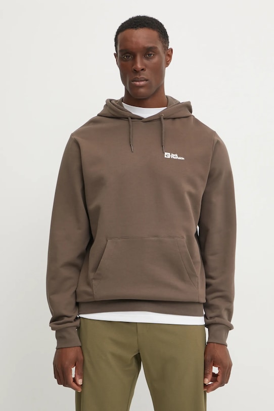 

Хлопковая толстовка Essential Jack Wolfskin, коричневый