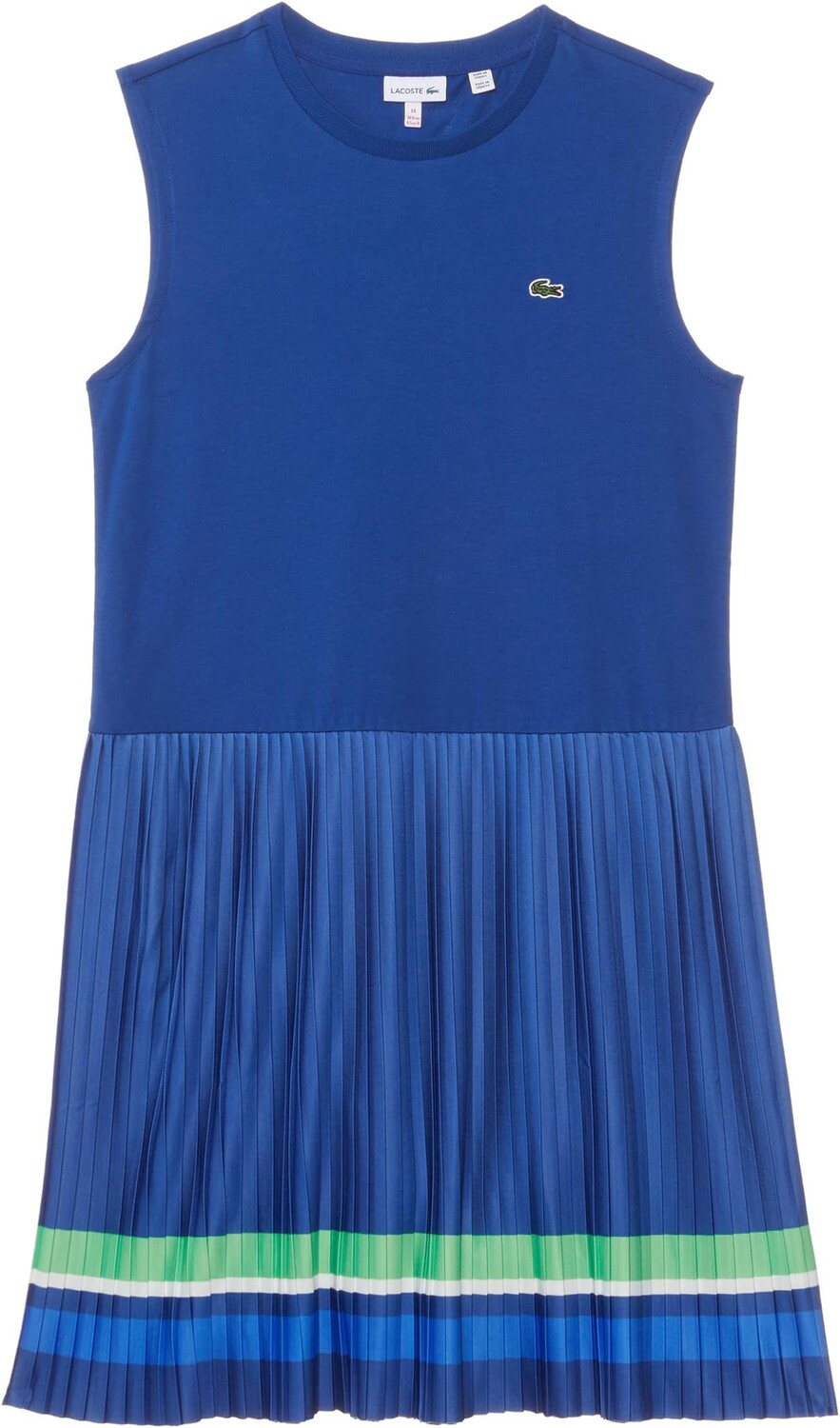 

Платье Lacoste Sleeveless Crew Neck Pleated Color Blocked Dress, цвет Captain/Multico