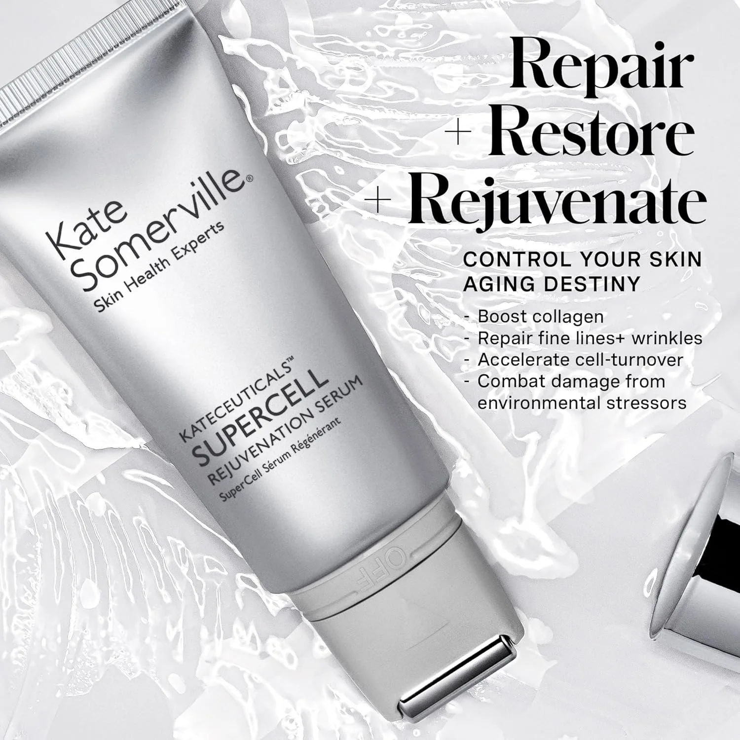 Бустер Kate Somerville — KateCeuticals SuperCell - Омолаживающая пептидная для восстановления поврежденной кожи и, 30 мл — фото 4
