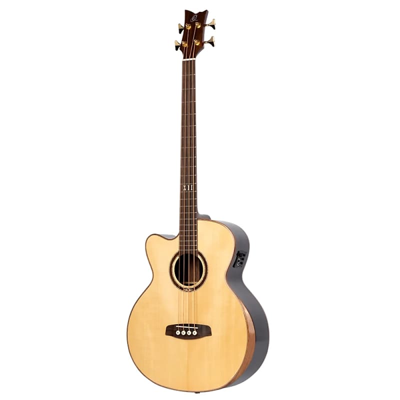 

Басс гитара Ortega The Private Room 4-String Medium Scale Bass Solid Spruce/ Striped Ebony Natural - STRIPSU.ACB-L, Left-Handed