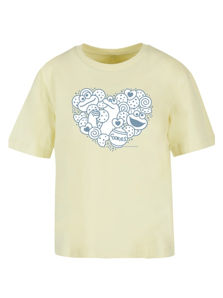 

Футболка F4NT4STIC Ladies Everyday Tee Sesamstraße Cookies from the heart, цвет softyellow