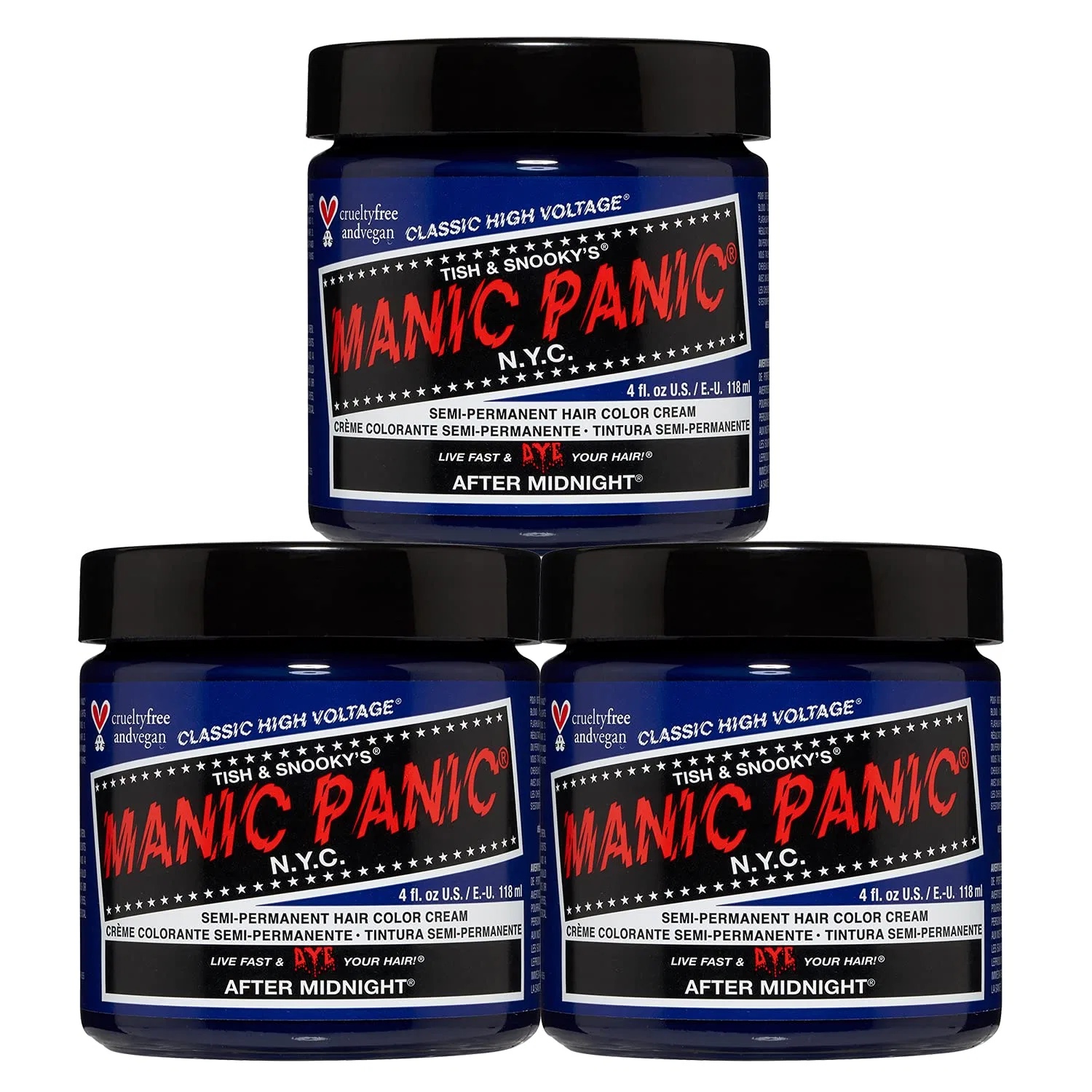 Синяя полуперманентная краска для волос «After Midnight Classic Cream» от Manic Panic Manic Panic