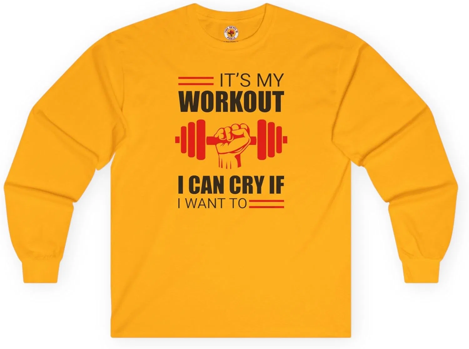 Футболка с длинным рукавом It's My Workout I Can Cry If I Want to, Gold