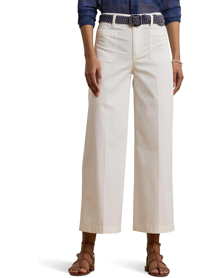 

Брюки Lauren Ralph Lauren Petite Stretch Chino Wide-Leg Cropped Pants, белый
