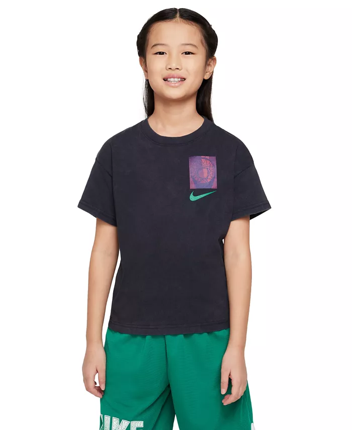 

Футболка с принтом Big Kids Sportswear с круглым вырезом Nike, черный