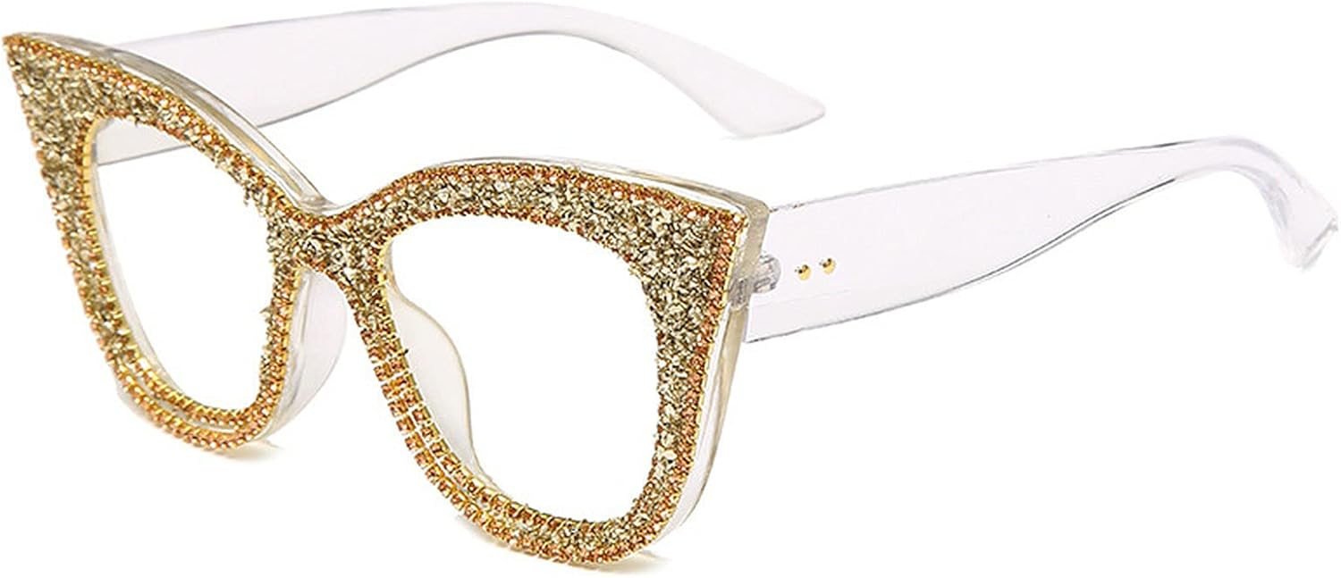 

Модные солнцезащитные очки большого размера с крупными стразами в форме «кошачьих глаз» для женщин, винтажные солнцезащитные очки в форме бабочки с бриллиантами, элегантные женские очки mincl, Gold&clear