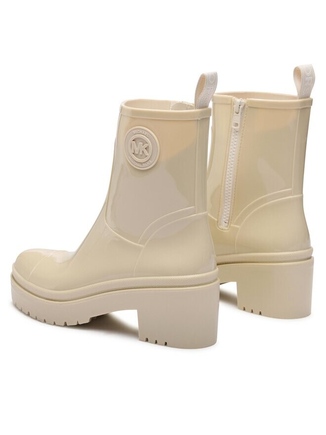 Ботильоны на блочном каблуке Karis Rainboot MICHAEL KORS, экрю — фото 3