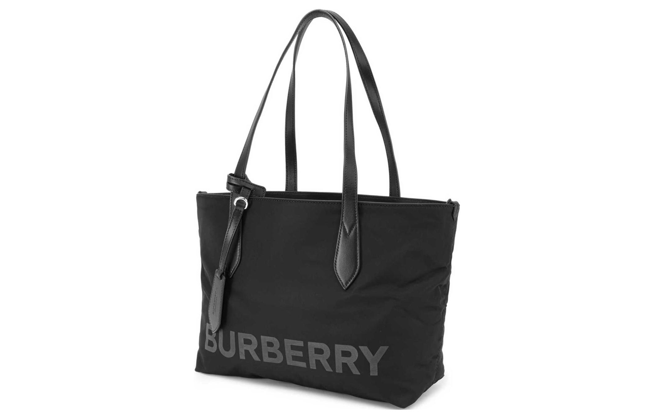 Женская сумка-шоппер Burberry из телячьей кожи, черная — фото 3