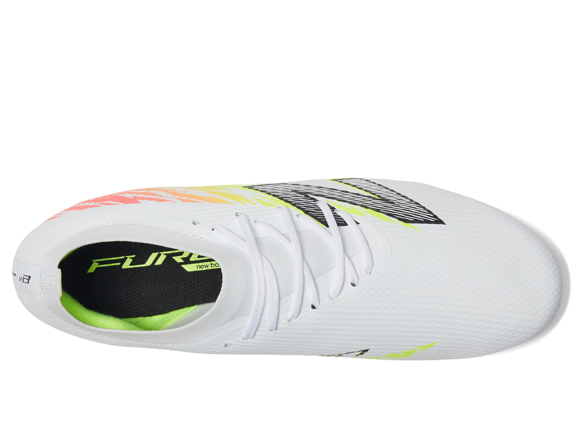 Кроссовки Unisex New Balance Furon Team FG V8, цвет White/Energy Red/Hi-Lite — фото 2