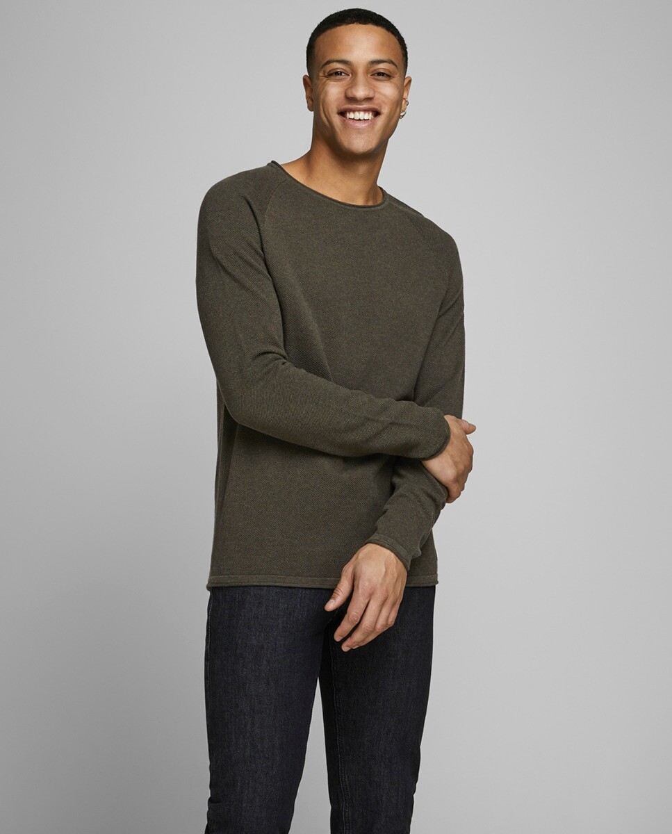 

Зеленый мужской свитер с круглым вырезом Jack & Jones, зеленый